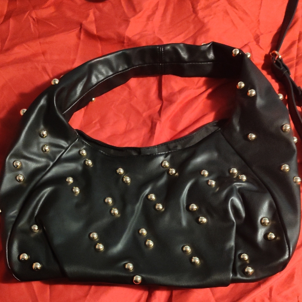 H&M Black Hobo Bag with Gold Accents